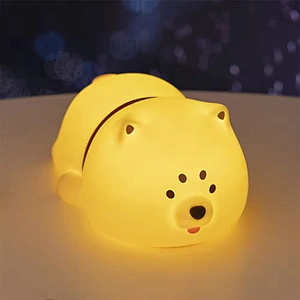 Wholesale Silicone LED Night Light Cute Puppy Kid Lights Animal Bedside Lamp for Nursery Minimalist Home Decoration