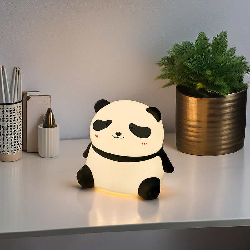 Cute Animal Silicone Night Lights Rechargeable Pat Cartoon Panda Night Light for Kids Baby Bedroom Decor