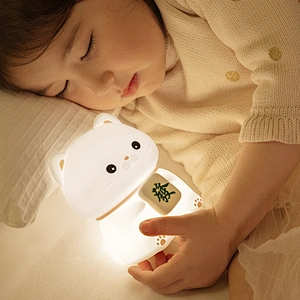 Cute Animal Cat  Battery Powered Table Lamp Tap Nursing Home Decorative Silicone Night Light for Children Baby Room