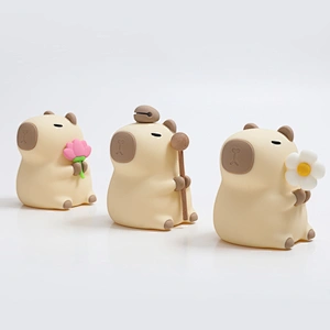 Kapybara Night Light--Flower Style Cute Shape Silicone Lamps Mini Night Light for Kids Room Use