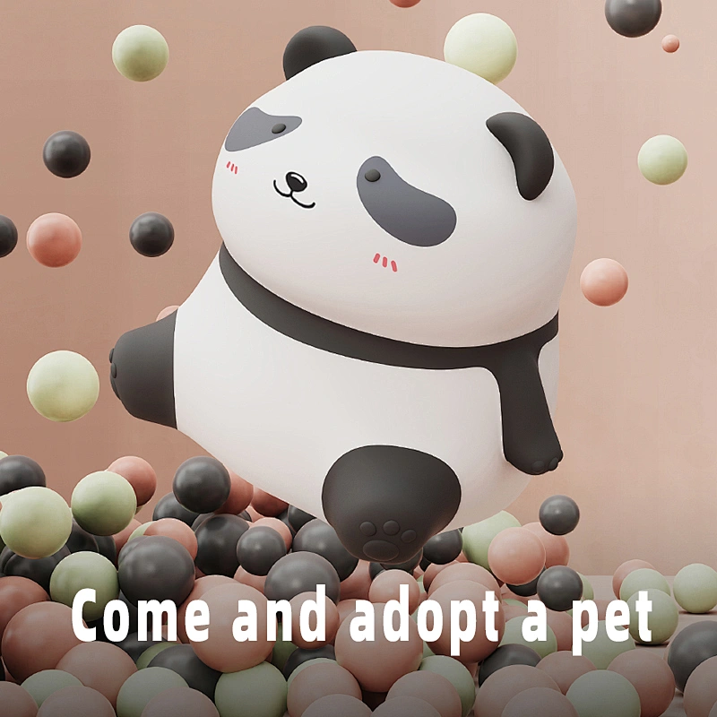 Cute Healing Panda LED Lamp with Soft Restful Light for Children Room and Peaceful Nights Touch Light