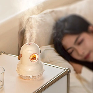 ICARER FAMILY Home Air Humidifier with Aromatherapy Double Spray Smart Control Battery Powered KC Tabletop Mountable Outdoor