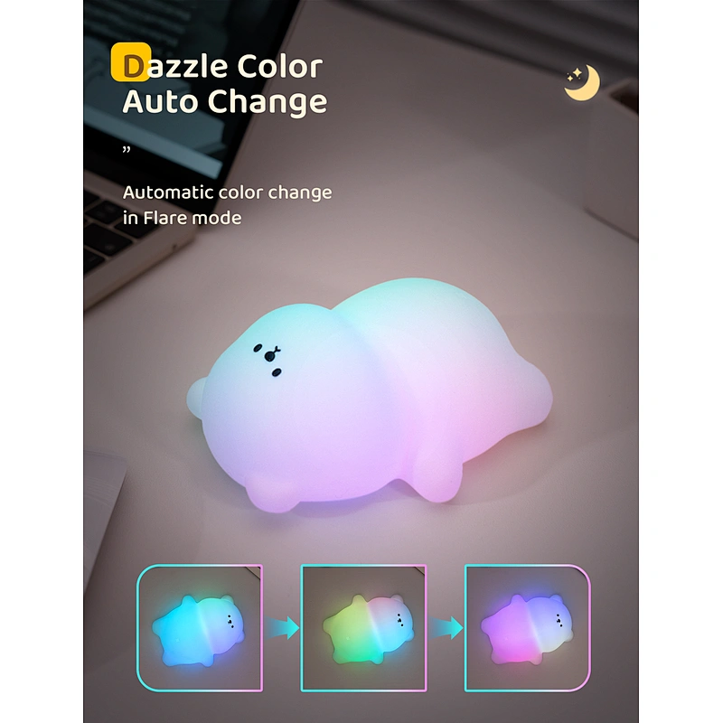 Hot Sale Mini LED Silicone Bear Lamp Cute Night Light USB Touch Sensor Kids' Bedside Night Light Perfect Gift Baby Bedroom