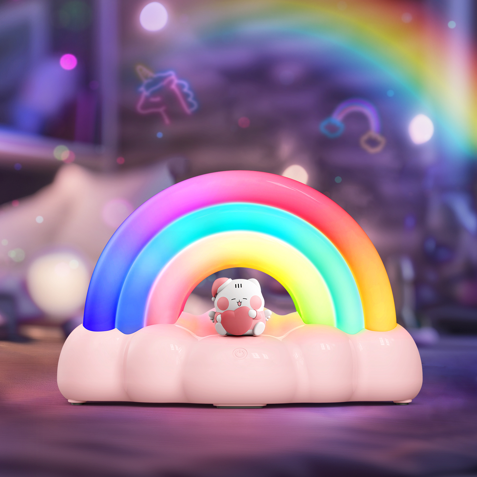 Christmas Gift Rainbow Light 3D Rechargeable Battery Powered Lamp Led Night Light Modern Table Lamp Kids Baby Children