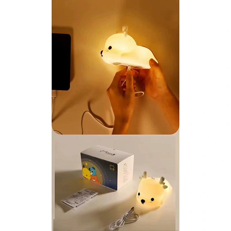 Deer Shape Colorful RGB Rechargeable Small Lamps and Lights Custom Mini Animal Bedroom Touch Lamp Children Night Light for Decor