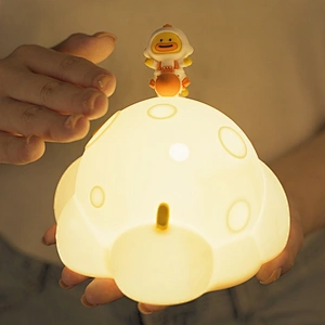 ICARER FAMILY USB Rechargeable Night Light for Kids With Friendly Skin Silicone Night Light for Room Use