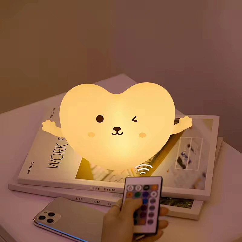 Charming Love Silicone LED Lamp Rechargeable Touch Control Soft Light Children Night Light