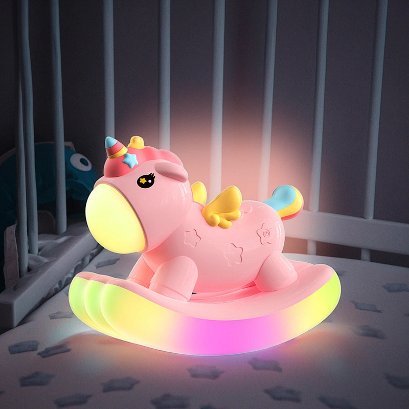 ICARER FAMILY Custom Tap Control Rechargeable Led USB Battery Baby Beside Cartoon Unicorn Night Light for Children Bedroom