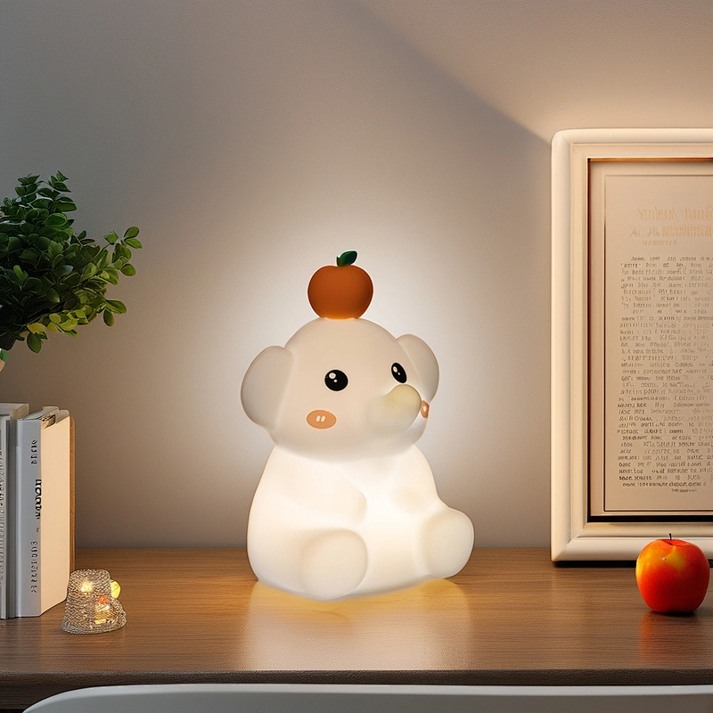 Cute Silicone Elephant Night Light Rechargeable Touch Sensor Portable LED Night Lamp Kids' Bedroom Perfect Children's Day Gift
