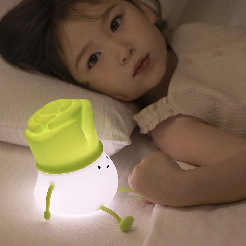 Leek Silicone Night Light Scallion Ming Children's Bedroom Sleep Charging Bed with Sleep Creative Gift
