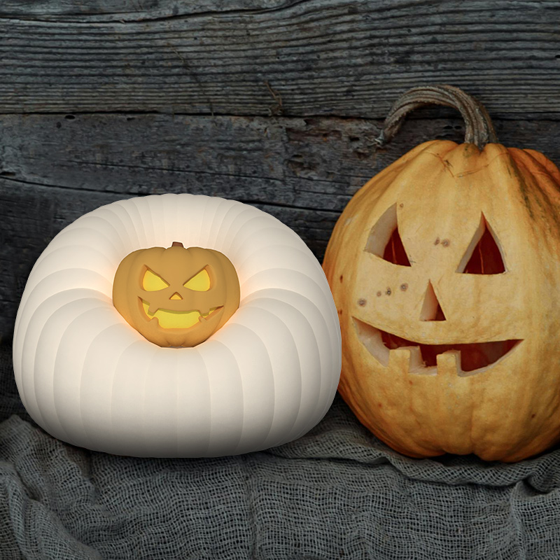 Halloween New Design Ghost Face Small Kawaii NightLight Children Room Rechargeable Night Lights for Kids