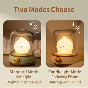 Mini Modern LED Desk Lamp Warm Color Night Light Projection Kids Rechargeable ABS Material Colorful Emitting Switch Power
