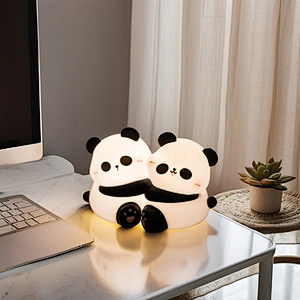 Panda Sensor Touch Cute Christmas Silicone Rechargeable Led Night Light for Bedroom Kids Baby Bed Lamp