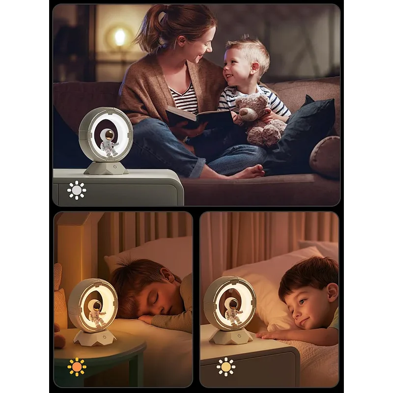 Children's Night Light Lamp Space Astronaut Night Light Creative Silicone LED Lamp for Home and Office Decor