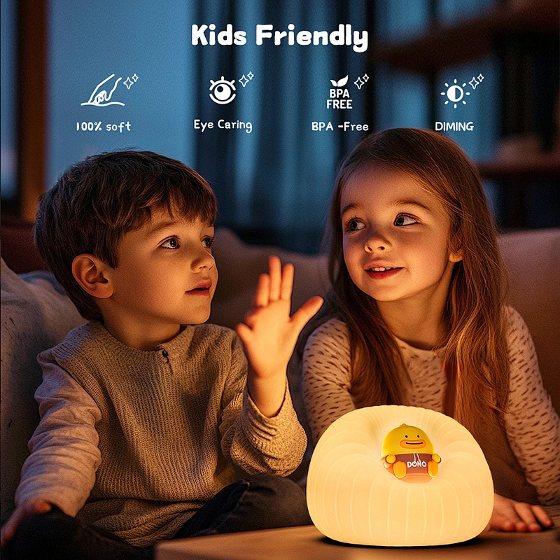 Children Night Light Modern Touch Night Light Soft Silicone Sofa Lamp Mini Sizes Warm Color Rechargeable Battery Bedroom Room