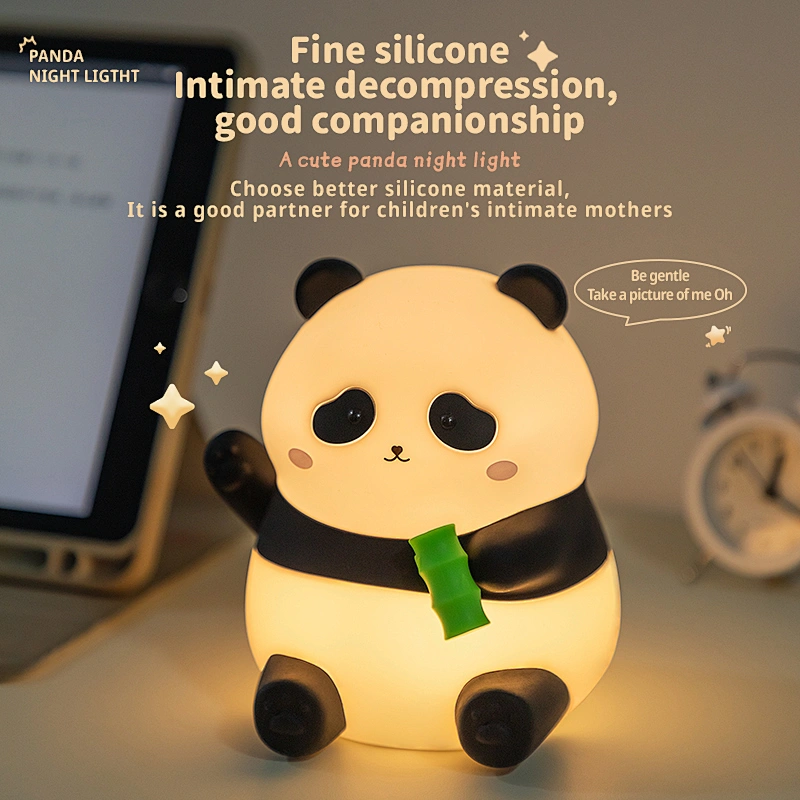 ICARER FAMILY Panda Night Light for Kids Bedroom Use Silicone Smart Night Light for Gift