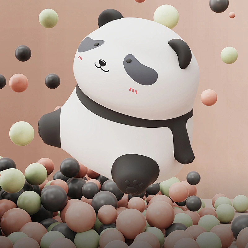 Rechargeable Silicone Panda LED Night Light for Kids Bedroom Cute Cartoon Animal Smart Home Night Lamp