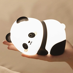 Modern Style Panda LED Night Light for Kids Touch & Sensor Control USB Rechargeable Warm White Emitting Silicone Lamp Home Use
