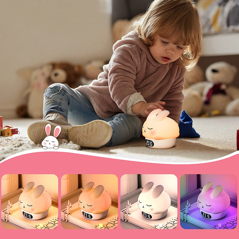 LED Cute Cartoon Night Light USB Rechargeable Night Lamp Touch Sensor Silicone Baby Nursery Light Lamp for Kids Bedroom Decor