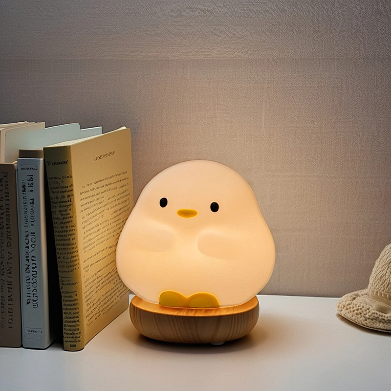 Cute Baby Squeezed Toys BPA-free Rechargeable Table Night Lamp for Bedroom Duck Night Light