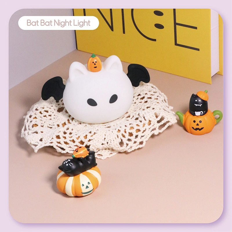 Silicone Bat Night Light  LED Light-Up Toy for Kids Mini Night Lamp for Children's Room Decorative Lighting Bedside Toy for Baby