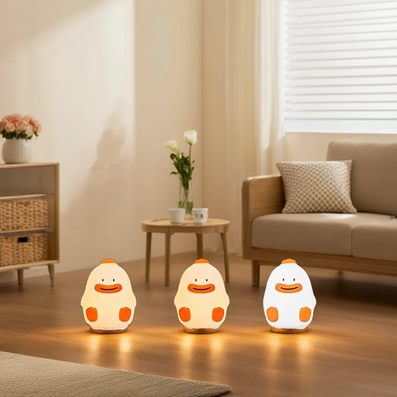 ICARER FAMILY Duck Night Light Lamp Touch Function for Silicone Night Light for Kids with Aromatherapy Humidifier Home Use