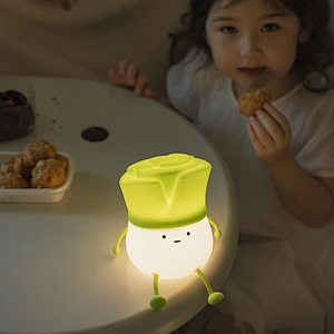 Leek Silicone Night Light Scallion Ming Children's Bedroom Sleep Charging Bed with Sleep Creative Gift