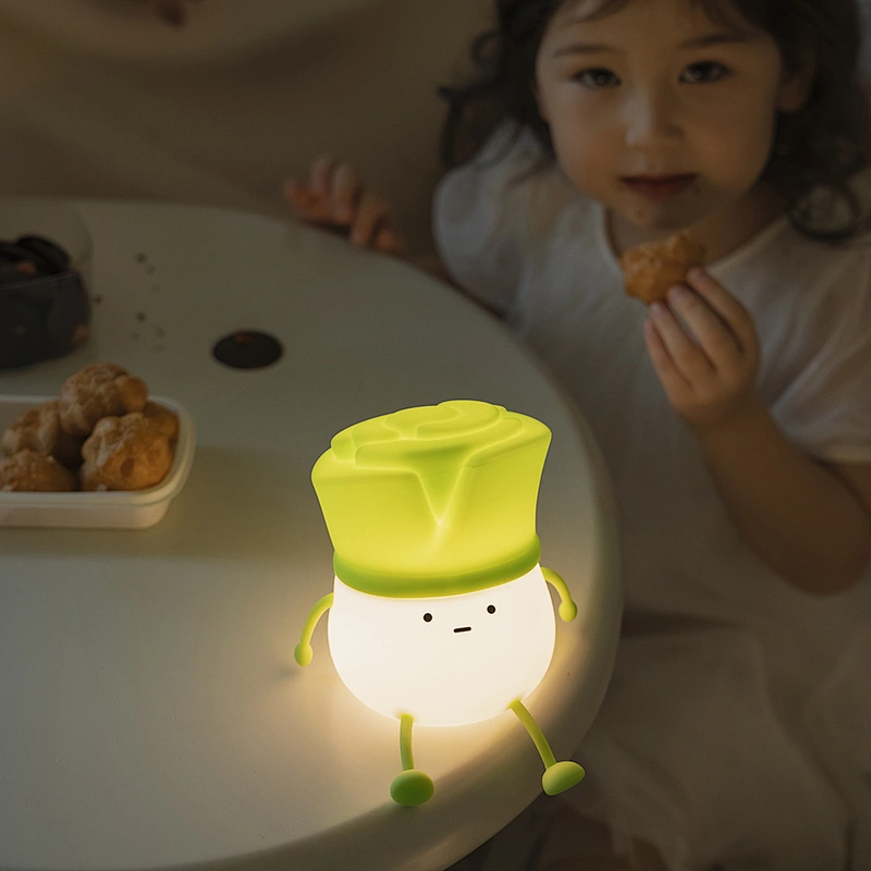 Leek Silicone Night Light Scallion Ming Children's Bedroom Sleep Charging Bed with Sleep Creative Gift