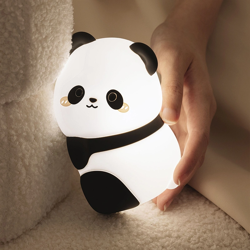 Cute Panda Night Light for a Touch of Fun and Serenity for Kids Bedroom Use Silicone Rechargeable Touch Lamp