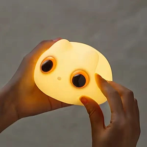 Cute Cat Touch Control Pat Soft Custom Led Smart Silicone Kids Night Lights Bedroom Decoration Animal Table Lamp for Children