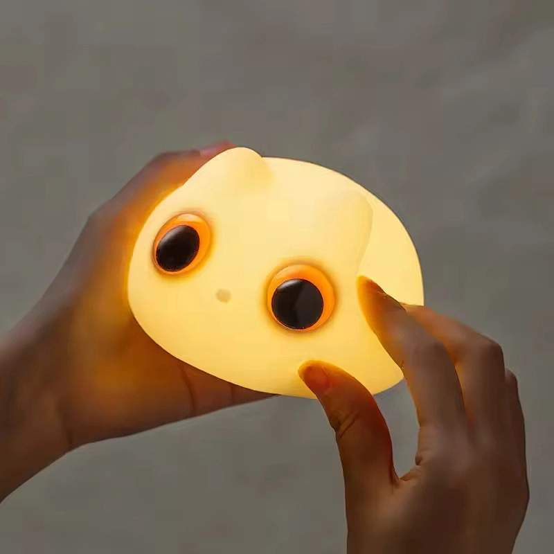 Cute Cat Touch Control Pat Soft Custom Led Smart Silicone Kids Night Lights Bedroom Decoration Animal Table Lamp for Children