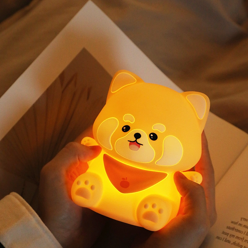 ICARER FAMILY Cute Rechargeable Animal Bedside Desk Silicone Night Light for Kids Room