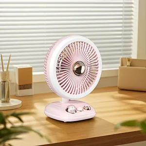 ICARER FAMILY Pedestal Cooling Light Folding Stand Desk Fan High Speed Electric Foldable Table Fan