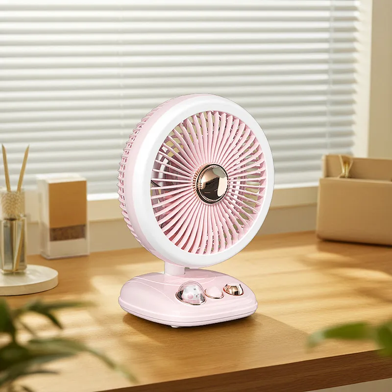 ICARER FAMILY Pedestal Cooling Light Folding Stand Desk Fan High Speed Electric Foldable Table Fan