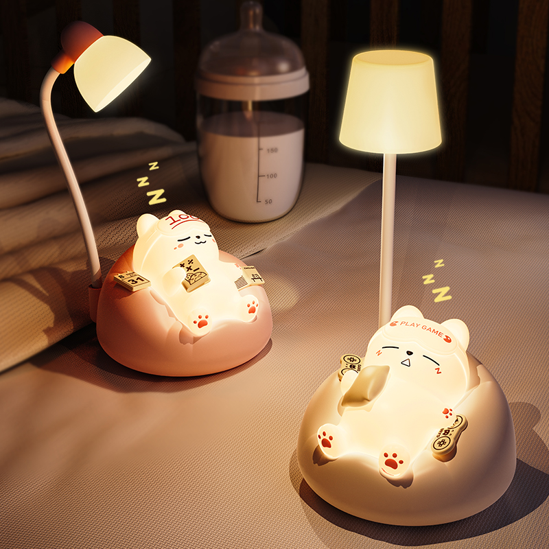 Cute Sleeping Cat Desk Light for Gifts and Decoration Touch Light