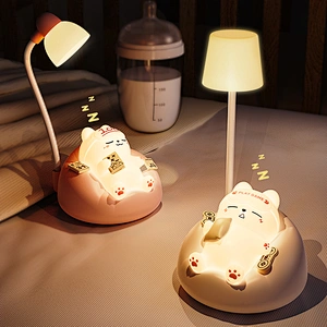 Cute Sleeping Cat Desk Light for Gifts and Decoration Touch Light