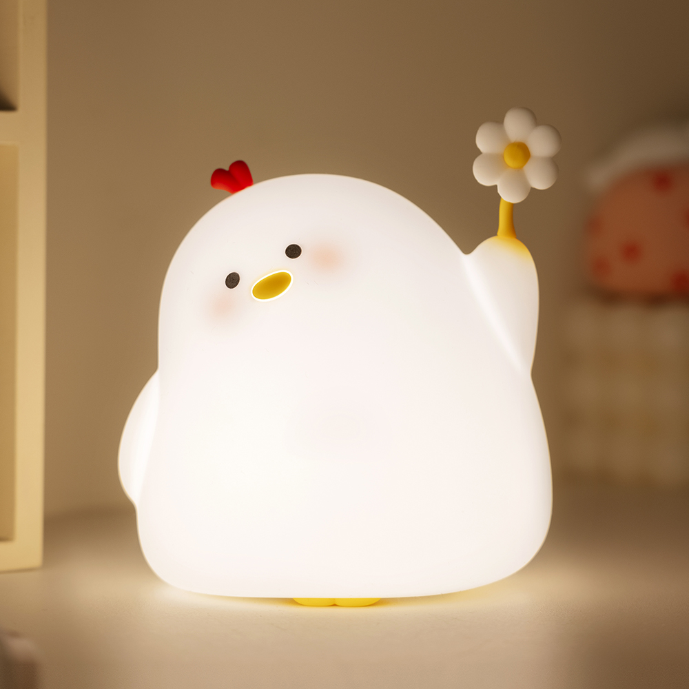 High Quality Silicone Mini Baby Night Light LED up to 35 Hours Rechargeable Bedside Sleeping Chick Lamp Touch Power Generation