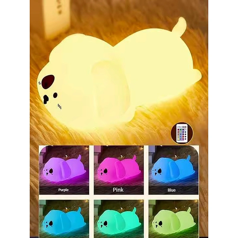 USB Puppy Silicone Night Light  Cute LED Lamp for Baby Room and Gifts