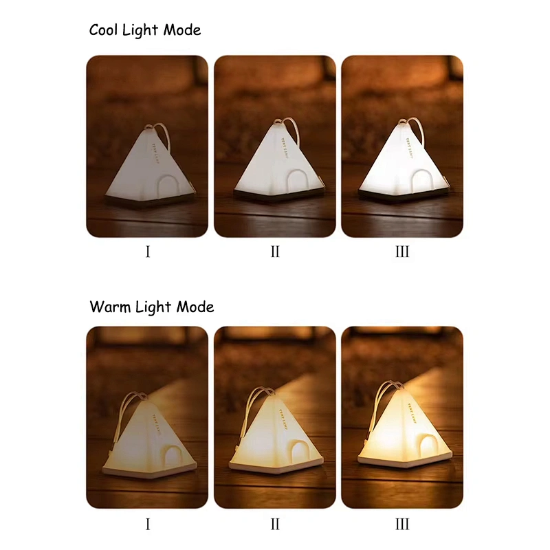 Tent Design LED Night Light  Soft Glow USB Rechargeable Lamp for Bedroom