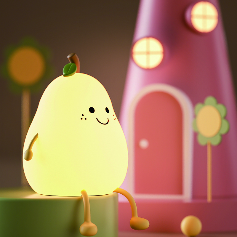 Modern Style Silicone Table Lamps Pear Shape Night Light Warm LED Rechargeable Touch/Switch Home Living Room Use