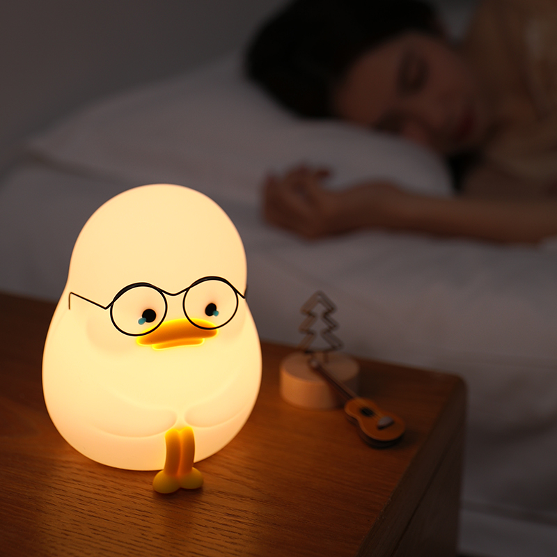 Voice Control Animal Duck Smart Night Light for Kids Baby Children USB Rechargeable Battery Bedroom Decor Light Lamps Decoration