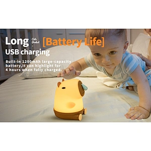 Cute Anime Capybara Baby Nursing Bedroom Tap Rechargeable USB Led Night Light Touch Lamp Children's Night Lamp for Bedroom