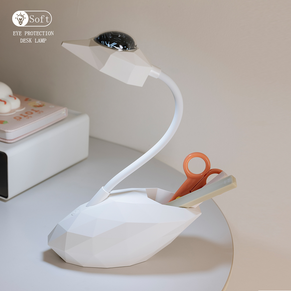 Swan Shape Dimmable Led RGB Night Lights Modern USB Rechargeable Decorative Touch Led Table Study Lamp