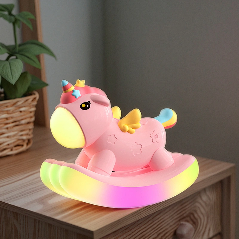 ICARER FAMILY Unicorn Shape Rainbow Colorful Small Sleeping Bedroom Decoration Cartoon Kids Night Light Custom Cute Lamp