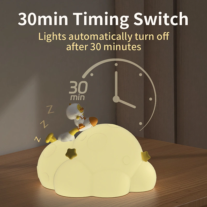ICARER FAMILY Planet Modern Mini LED Night Light Warm White Acrylic Lamp with Sensor Control USB Rechargeable for Home Room Use