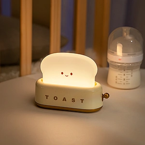 Smart Night Light Toaster Lamp Modern Design Timer Adjustable Brightness Best Gift Women Boys Small  Novelty Mini Night Light