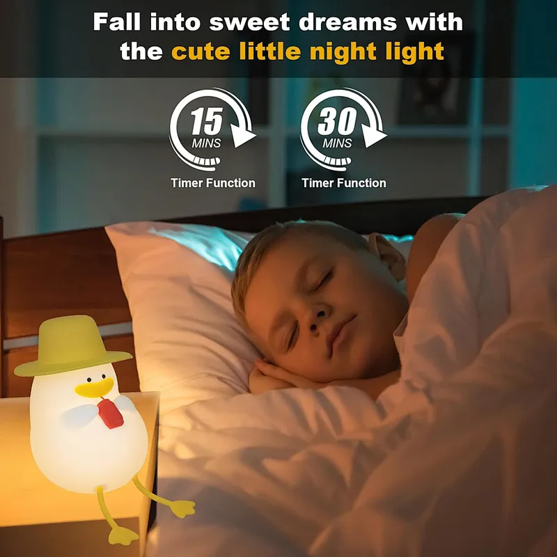 Adorable Fun Duck Night Lamp Playful  Calming Light for Children Night Light