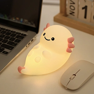 Bedroom Light Lamp Dinosaur Pink Color Kids Cute Lamp Silicone Soft Safe Material