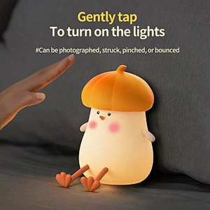 Modern Cute Mini LED Chicken Night Lamps Kids Rechargeable Silicone Touch Control Bedroom Lights 5V Warm Switch Touch Options