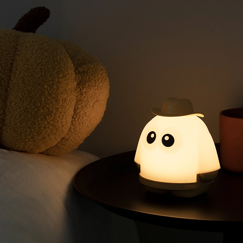 Halloween Home Room Decoration Ghost Unique Lights Cute Silicon Children Touch Smart Bedside USB Led Battery Night Light Lamp